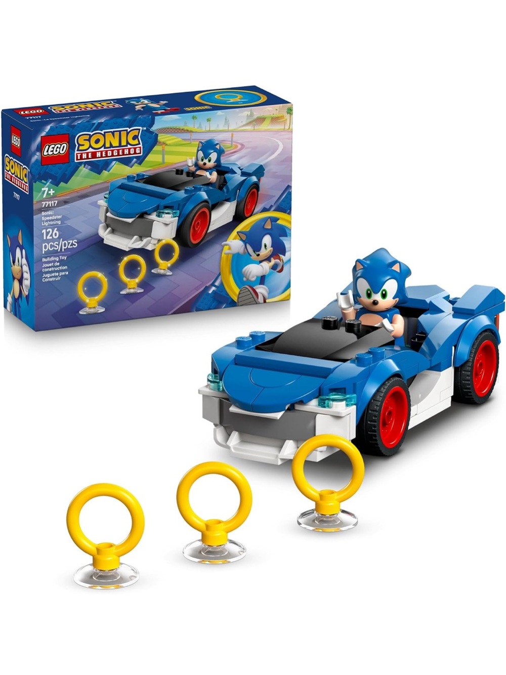 LEGO Sonic Blue Speedster Building Set with Yellow Rings